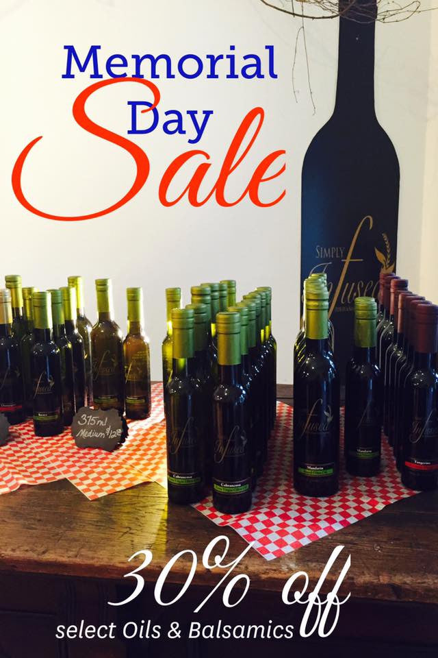 Memorial Day Sale!  30% off select Extra Virgin Olive Oils & Balsamics